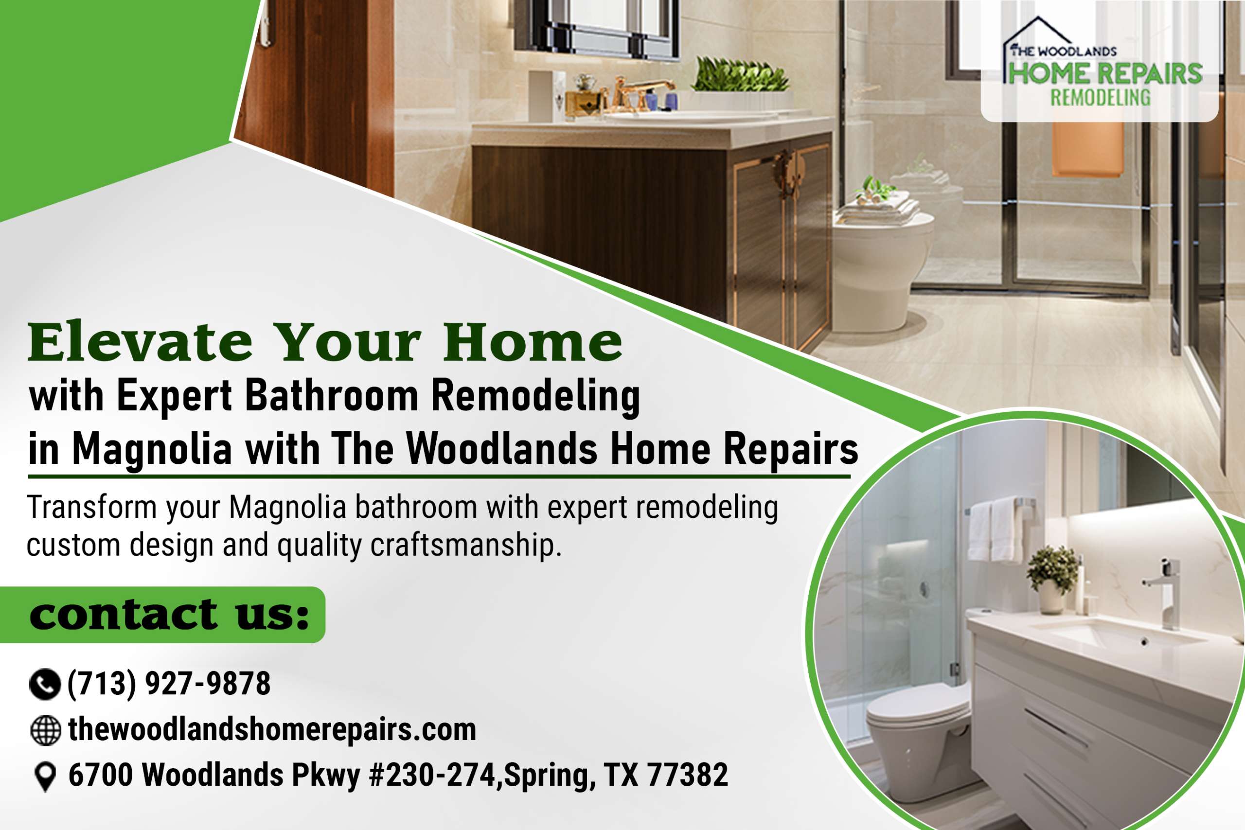 Elevate Your Home with Expert Bathroom Remodeling in Magnolia with The Woodlands Home Repairs